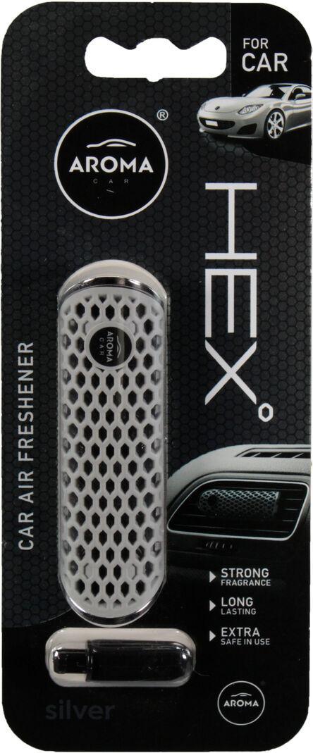 Ароматизатор для авто Aroma Car Hex Silver на дефлектор твердый 10 мл (0305843)