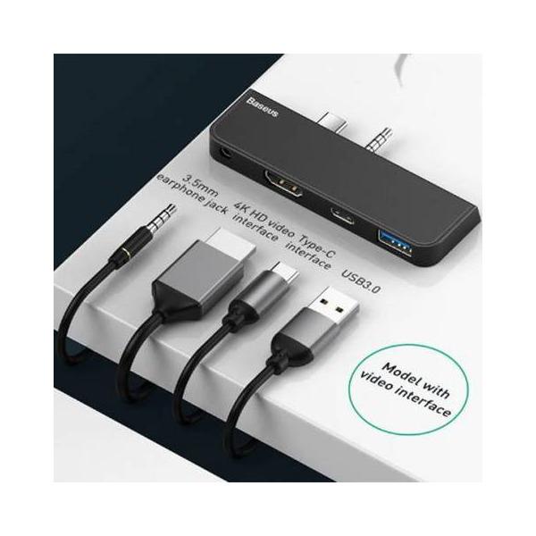 Концентратор USB-хаб Baseus Multifunctional Hub for Surface Go Black (CAHUB-FT01) - фото 3