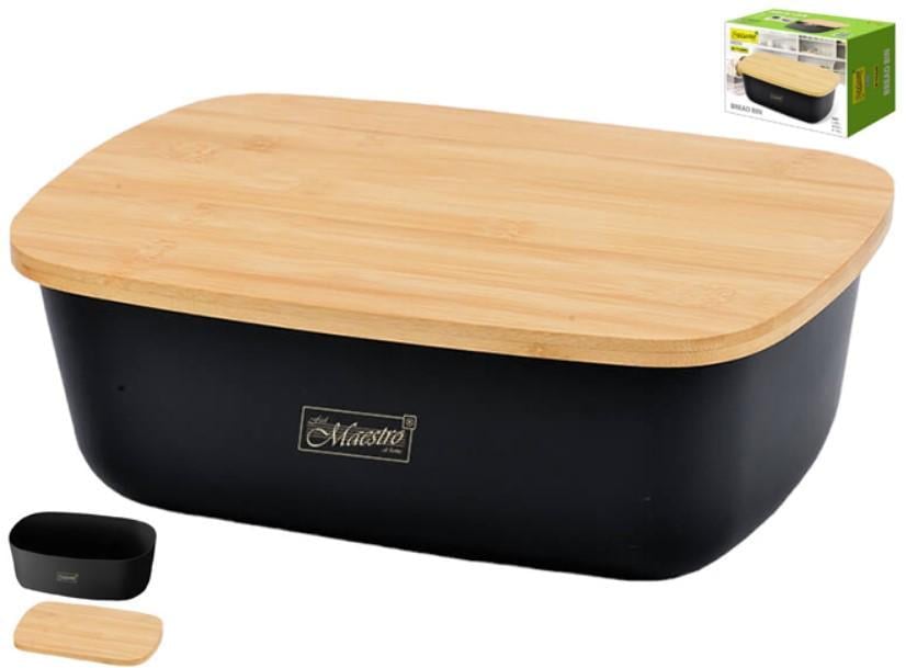 Хлібниця з металу прямокутна Maestro MR-1770 35x21x21 см Чорний (2104618635) - фото 4 Хлібниця з металу прямокутна Maestro MR-1770 35x21x21 см Чорний (2104618635) - фото 4