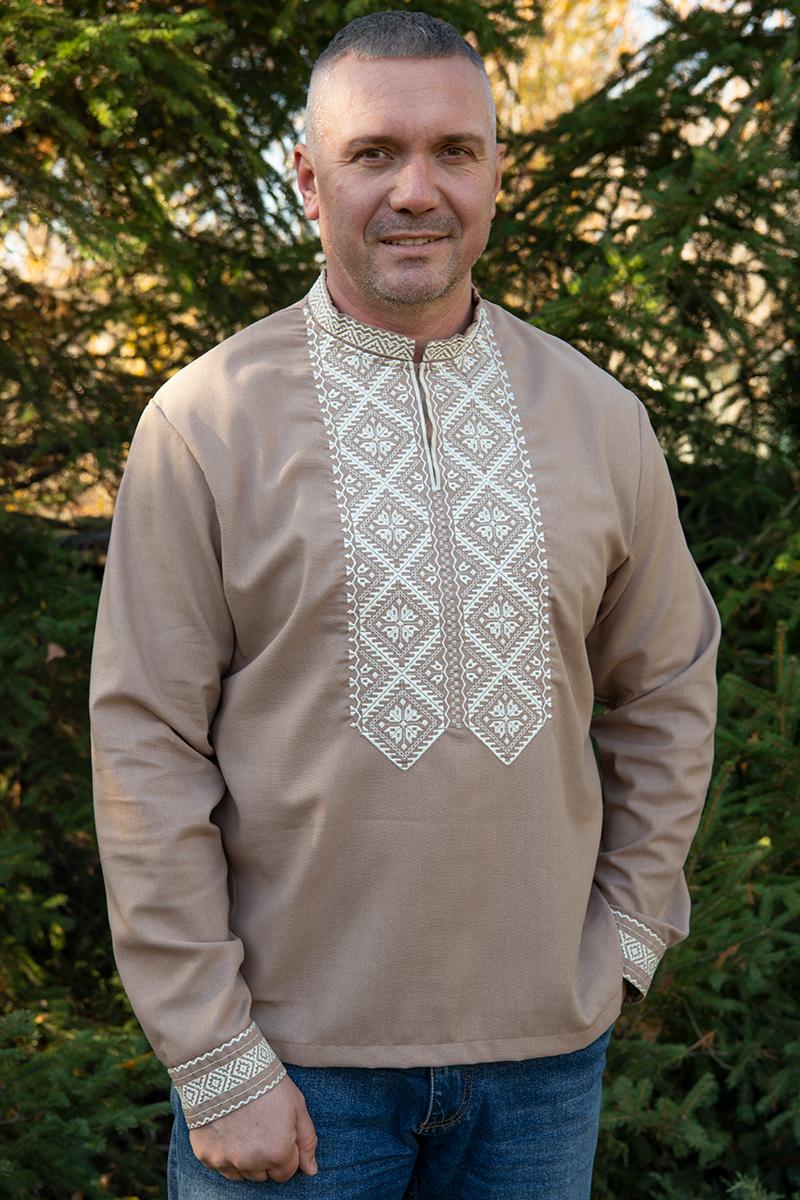 Вышиванка мужская натуральный лен 5XL (2426571359)