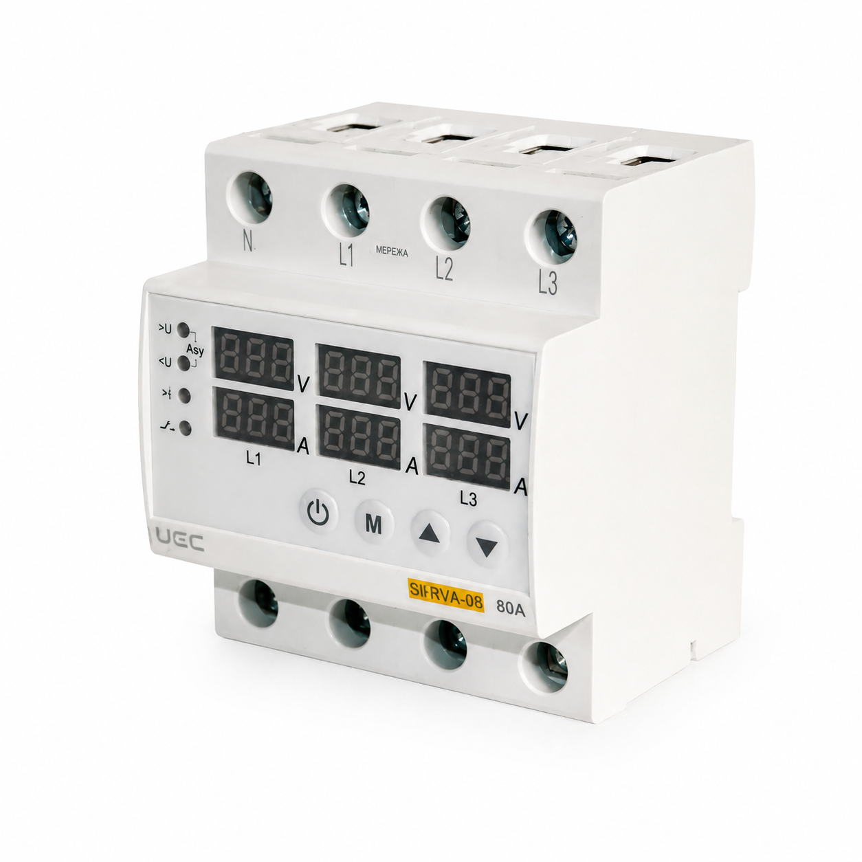 Реле напруги UEC SB-RVA-08 4P 80A (SB-RVA-08-4-80)