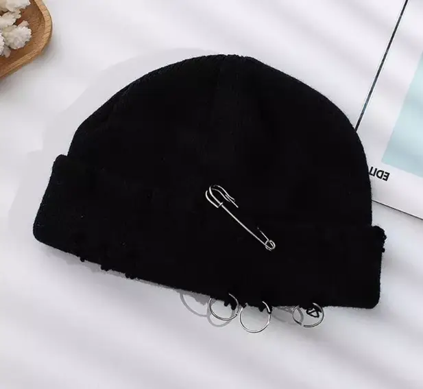 Шапка бени с кольцами One size Черный (30231151) - фото 2 Шапка бени с кольцами One size Черный (30231151) - фото 2