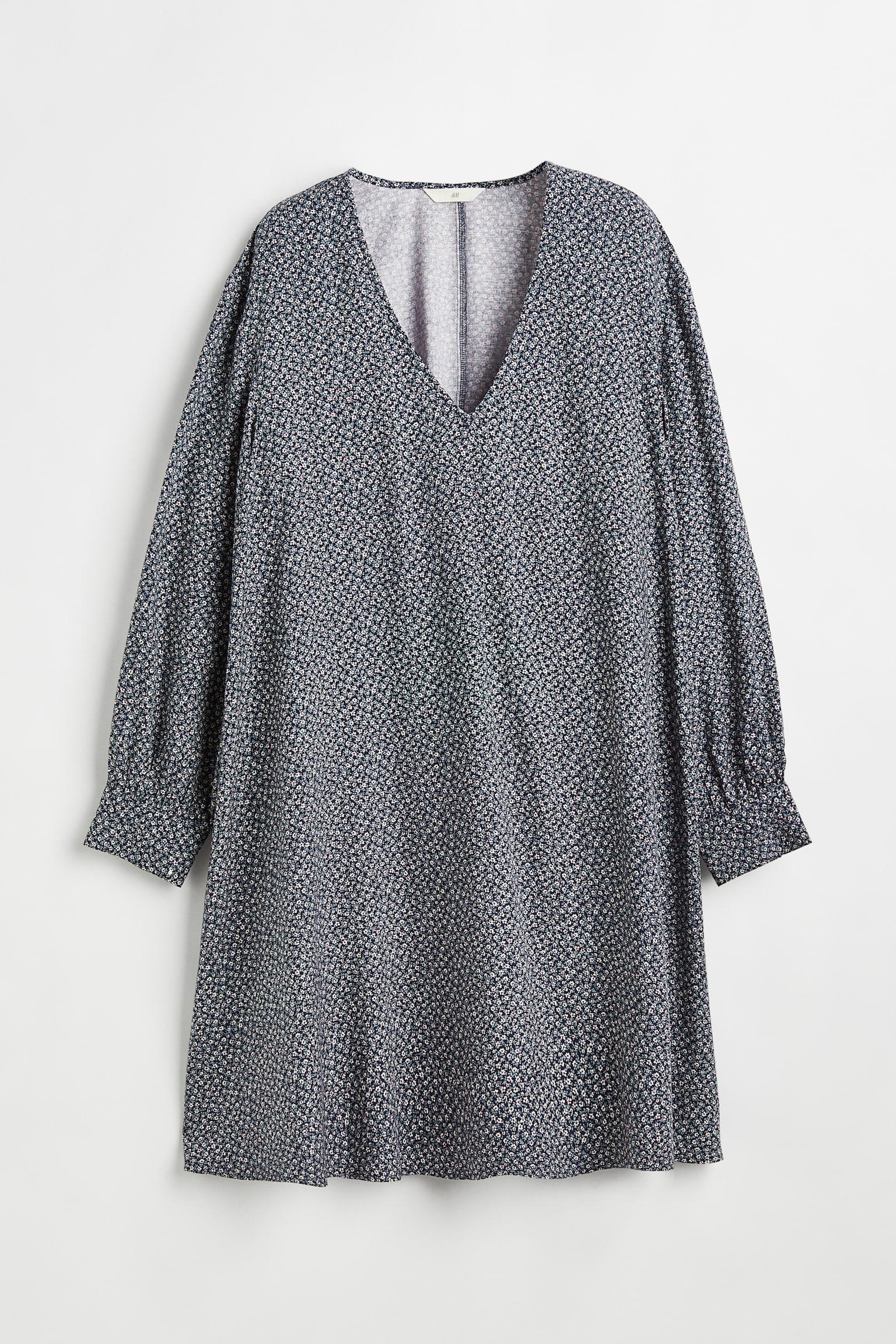 Платье H&M 1087411П Цветы S Синий (1111109411378)