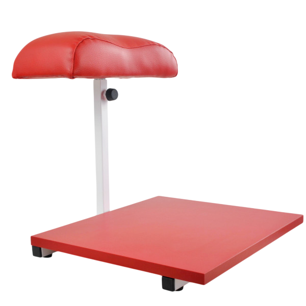 Подставка для педикюра с красной полкой металл Белый