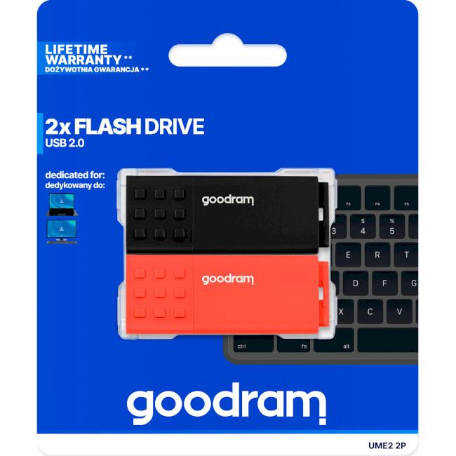 Флеш-память USB Goodram UME3 MIX USB 3.2 2x32 ГБ Черный/Черный (UME3-0320MXR11-2P) - фото 2