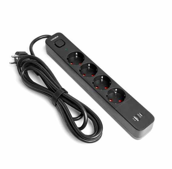 Удлинитель Videx ONCORD USB+USB-C 3.4А с кнопкой 3 м Черный (29436132) - фото 2 Удлинитель Videx ONCORD USB+USB-C 3.4А с кнопкой 3 м Черный (29436132) - фото 2