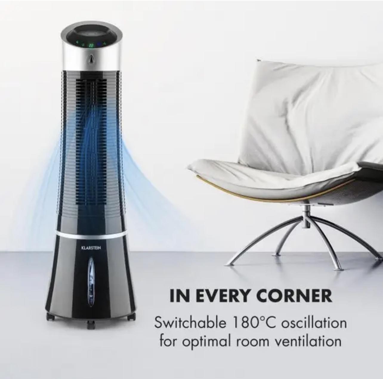 Охолоджувач-вентилятор Klarstein Skyscraper Ice 4в1 Smart WiFi 210 м3/год дистанційне керування - фото 3 Охолоджувач-вентилятор Klarstein Skyscraper Ice 4в1 Smart WiFi 210 м3/год дистанційне керування - фото 3