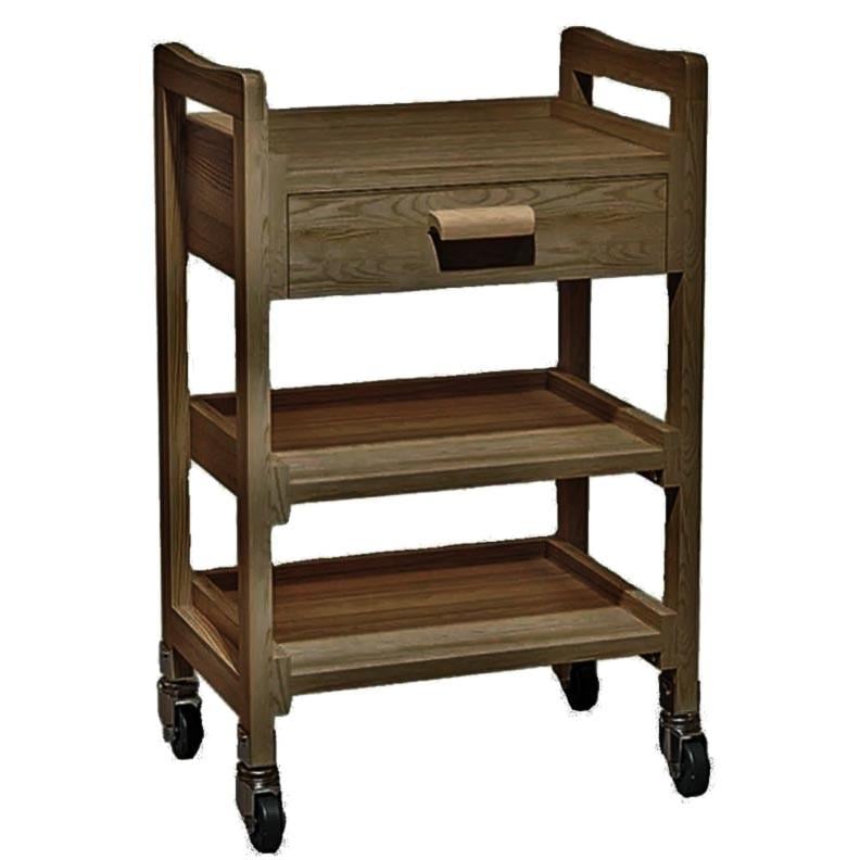 Этажерка для ванной из дерева на колесиках Заприда Корица (АБТ-008133)