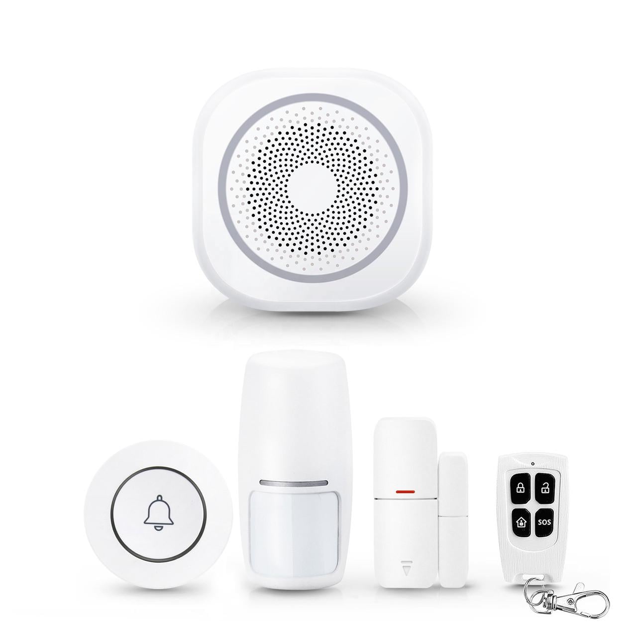 Wi-Fi сигнализация беспроводная + дверной звонок Digital Lion SAS-02w | комплект с сиреной поддержка Tuya на Android iOS