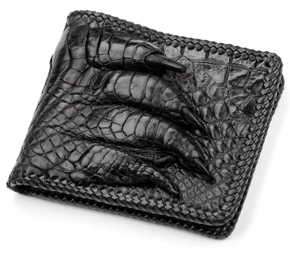 Портмоне Ekzotic Leather из натуральной кожи крокодила Черный (cw 40)