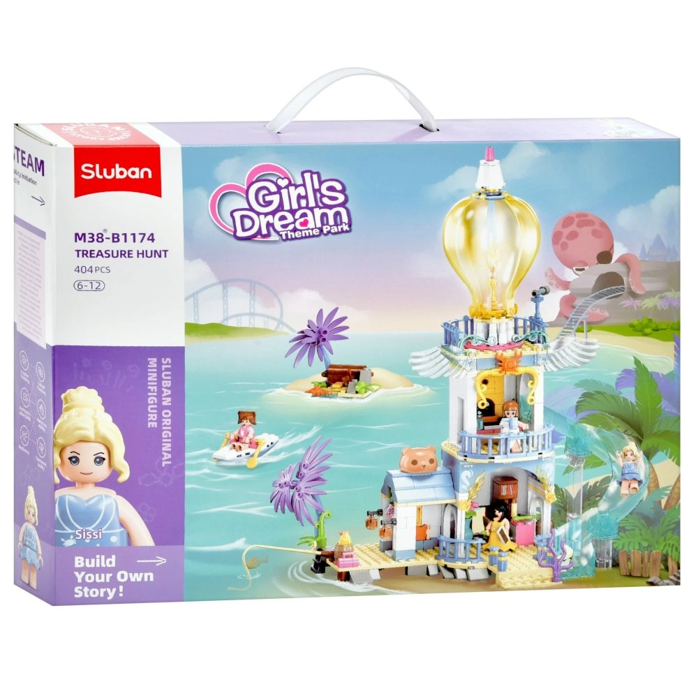 Конструктор Sluban Girl's dream Поиски сокровищ из пластика на 404 дет. Голубовато-белый (150-98-M38-B1174)