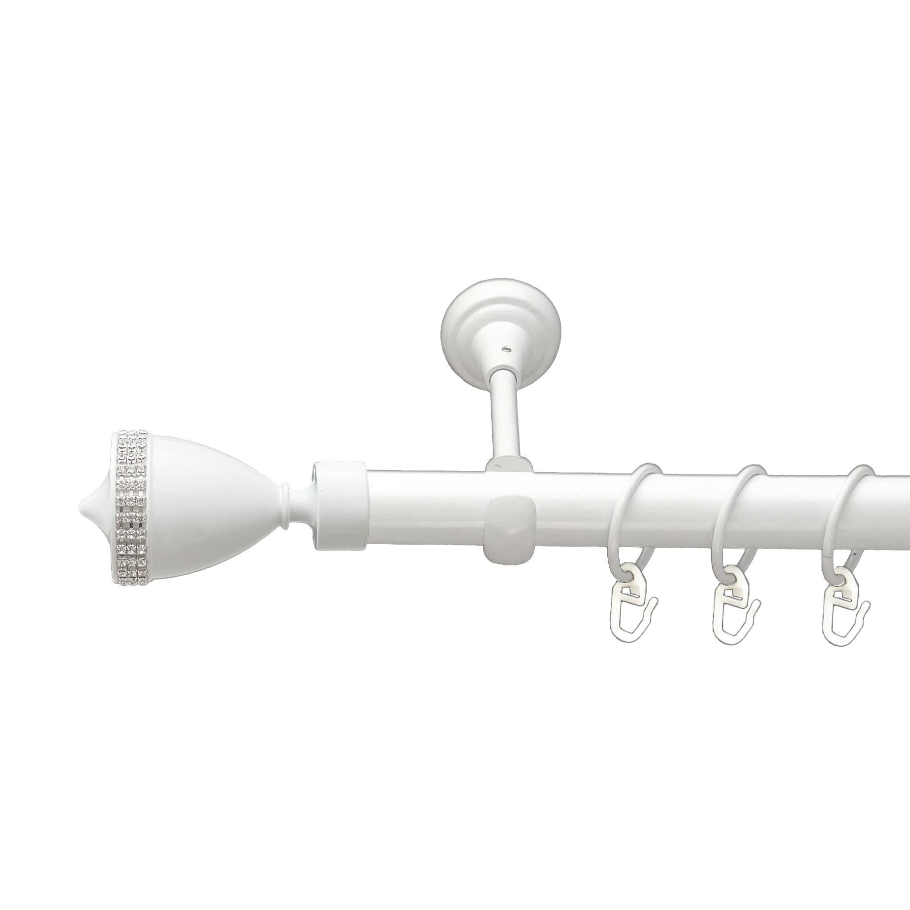 Карниз металлический Orvit Этерния однорядный открытый/гладкая труба/кольцо металлическое Арктис 25 мм 200 см (00-00021142)