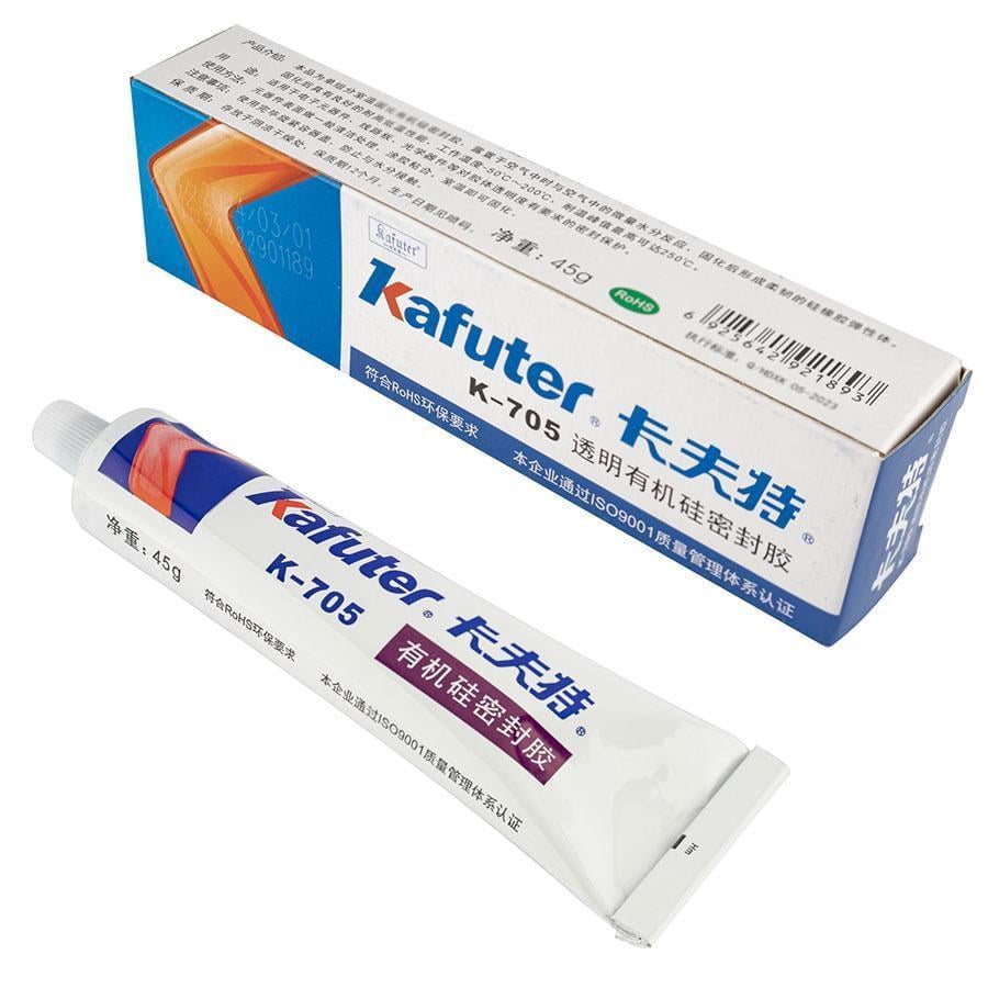 Клей однокомпонентный силиконовый Kafuter K-705 45 г Прозрачный (287281)