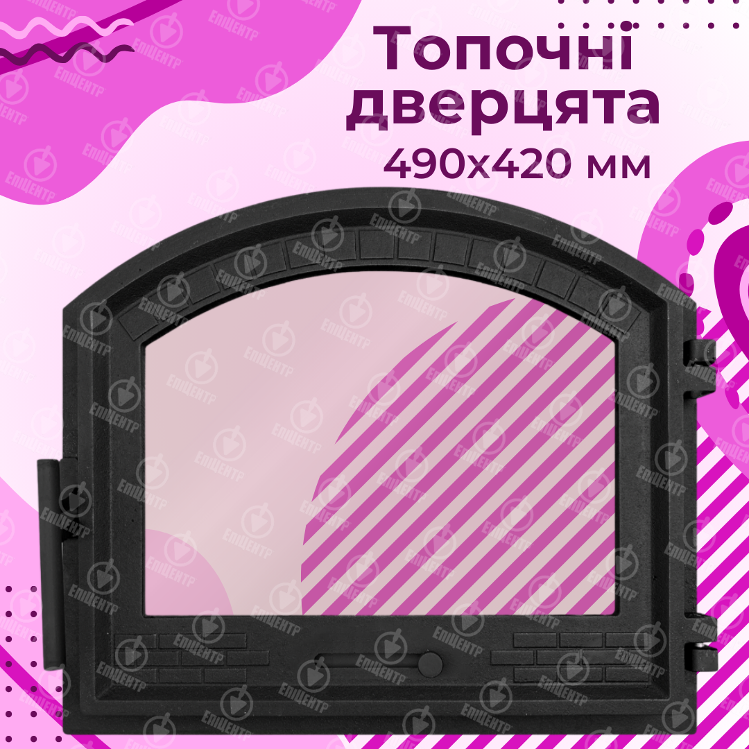 Дверцята для печі чавунні Замкова топкова з регулятором тяги 490х420 мм (24200740) - фото 6