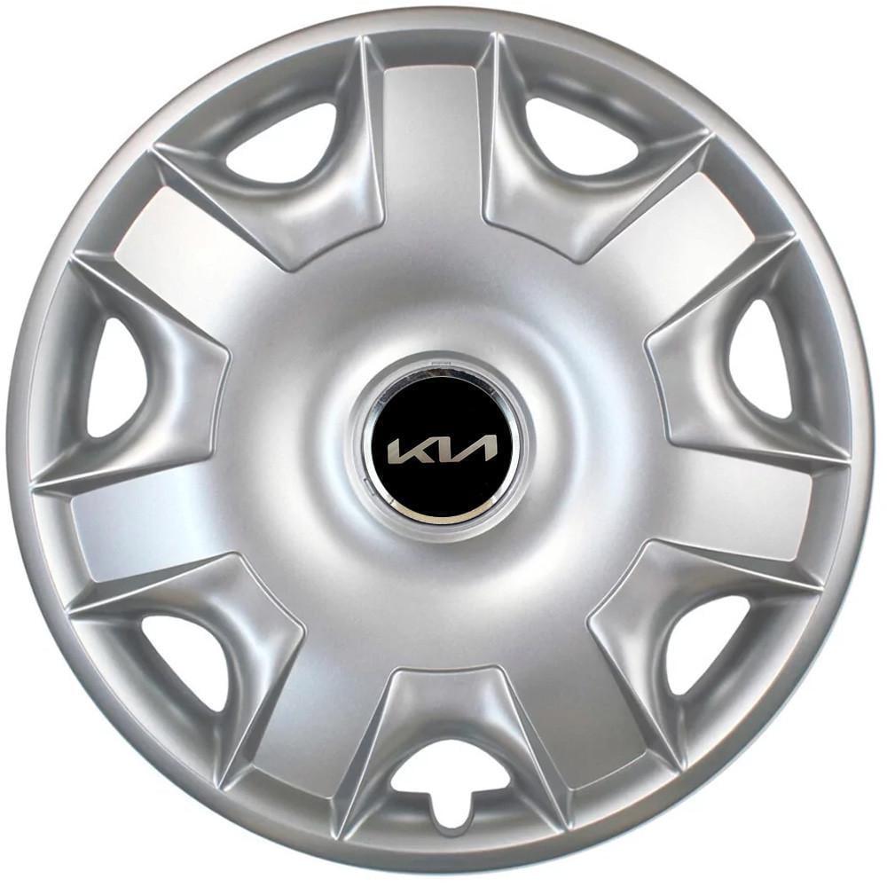Ковпаки SJS 301 з логотипом KIA NEW R15 4 шт. Сріблястий (2789080935)