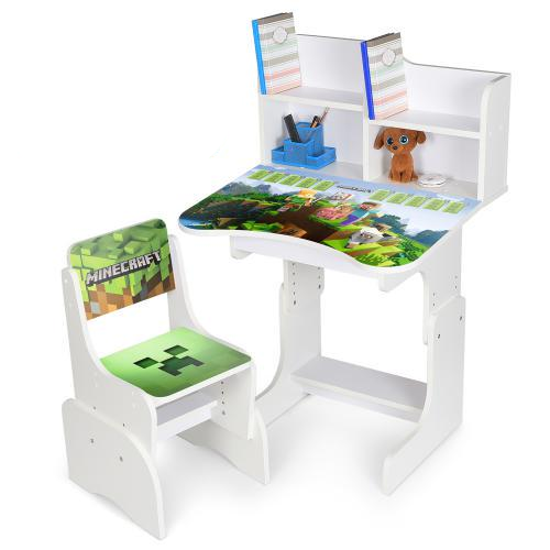Парта со стульчиком N 2071-13-1 Minecraft таблица умножения - фото 1 Парта со стульчиком N 2071-13-1 Minecraft таблица умножения - фото 1