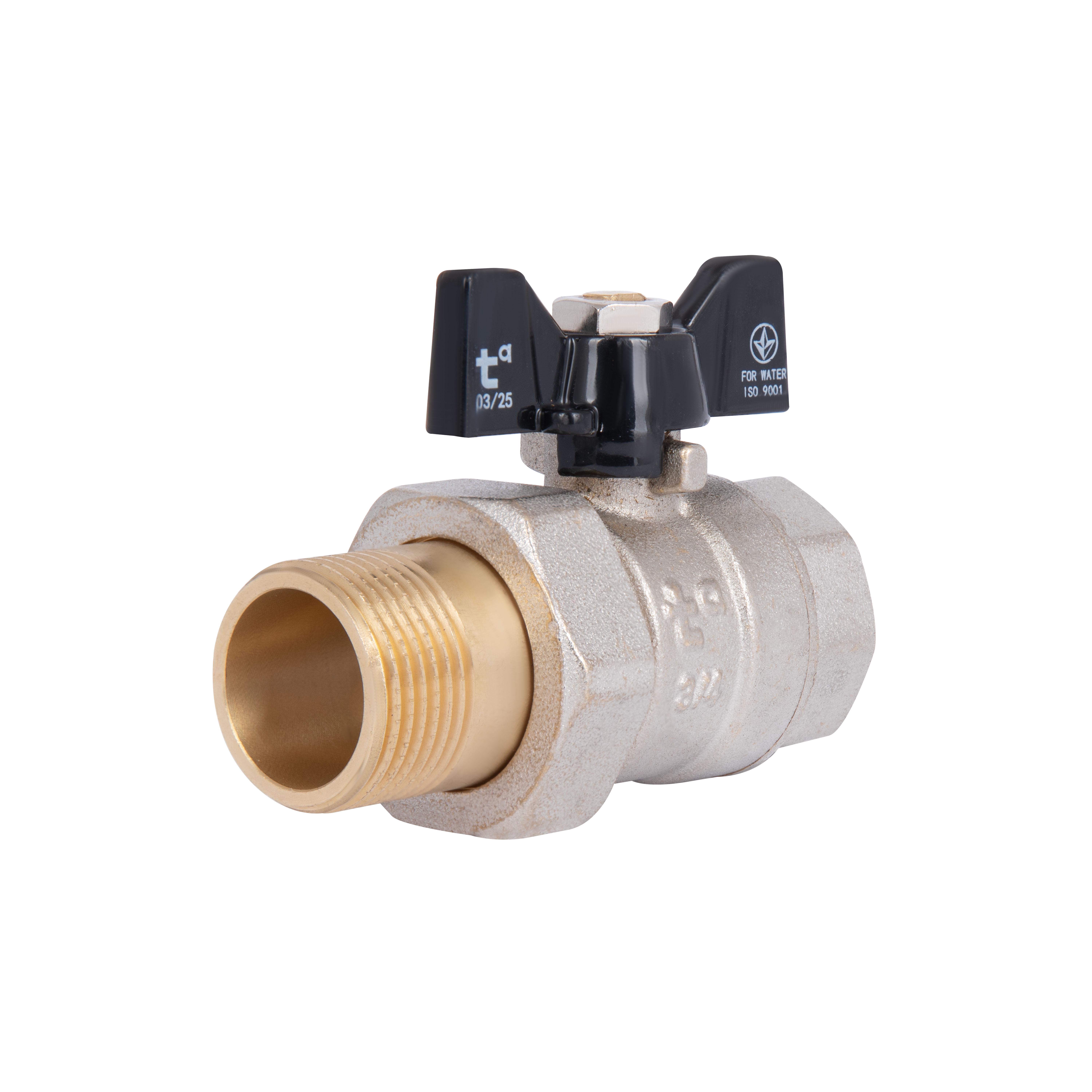 Кран шаровой Thermo Alliance Американка Base прямой 3/4" ВЗ (SD221W20)