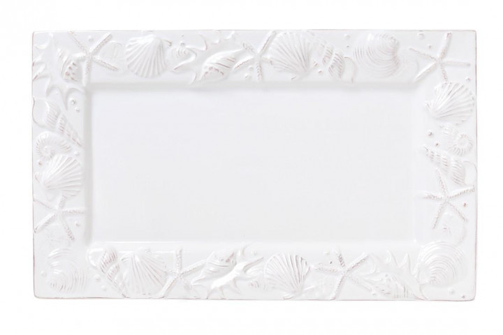Блюдо прямоугольное BonaDi 545373 Морские мотивы 30 см Белый (10063)