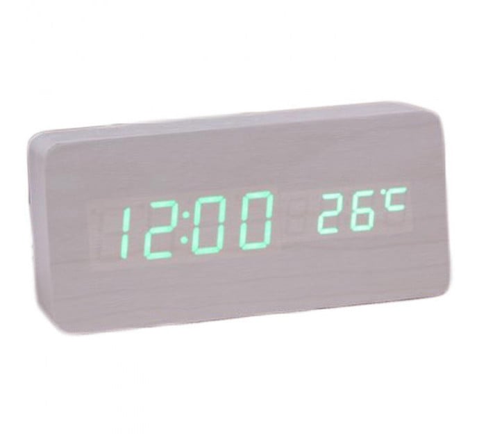 Часы настольные Wooden Clock Белый (1299 Р)