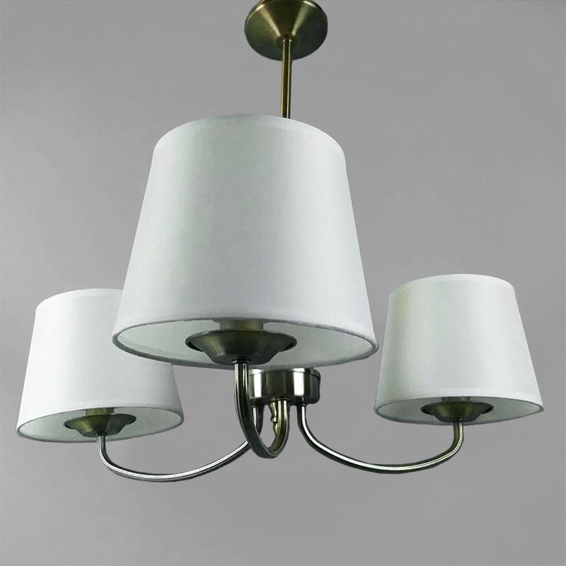 Люстра подвесная Light House NM-15143/3 AB+WT TK на три лампы с абажурами Бронзовый