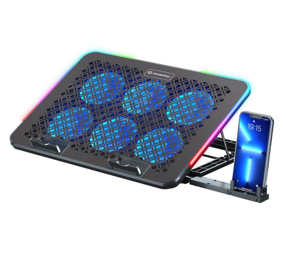 Подставка для ноутбука охлаждающая до 15,6" GamePro GPCP-590 RGB 2xUSB 6xfans