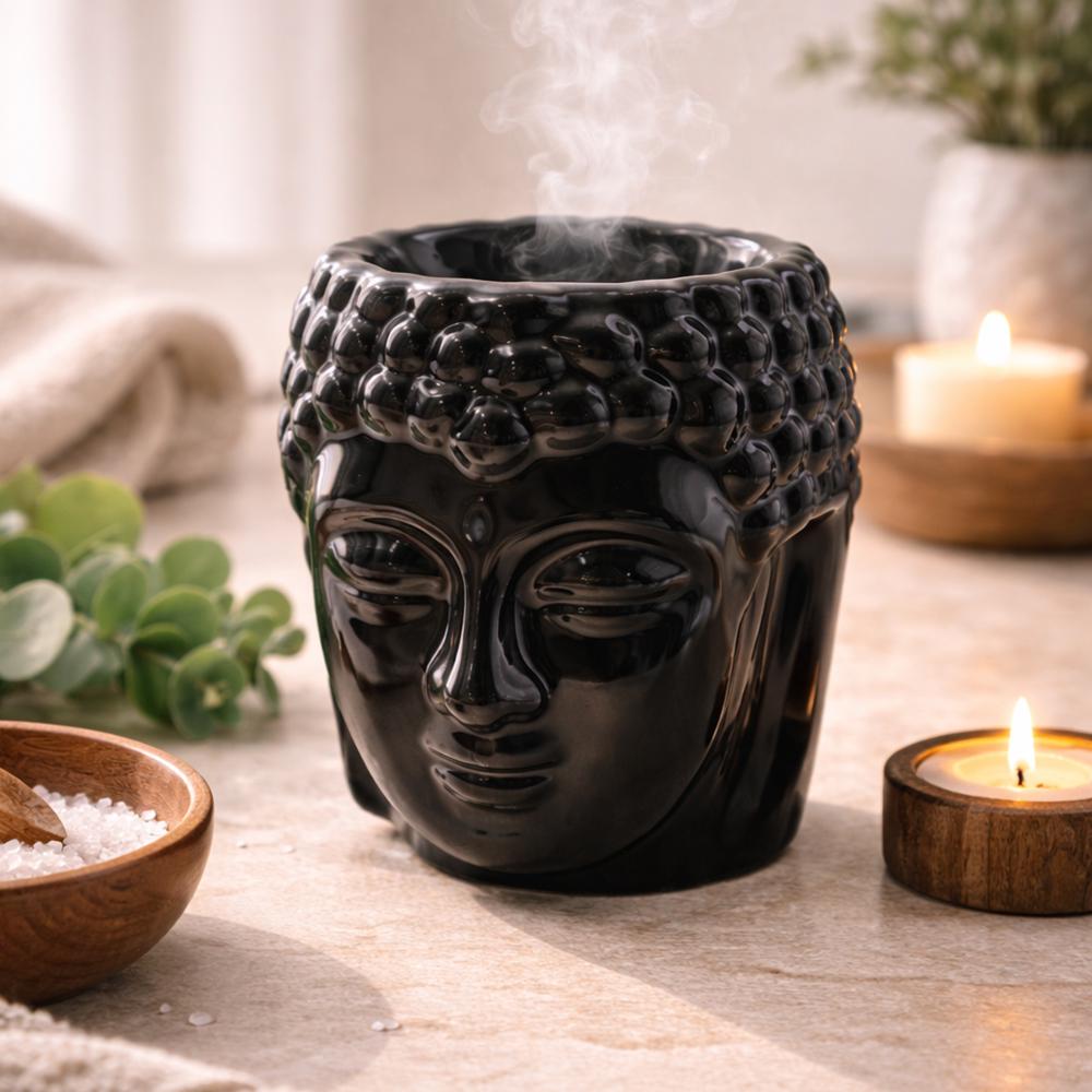 Аромалампа для эфирных масел Будда керамика 8x6,5x6,5 см Черный (07-32035A) Аромалампа для эфирных масел Будда керамика 8x6,5x6,5 см Черный (07-32035A)