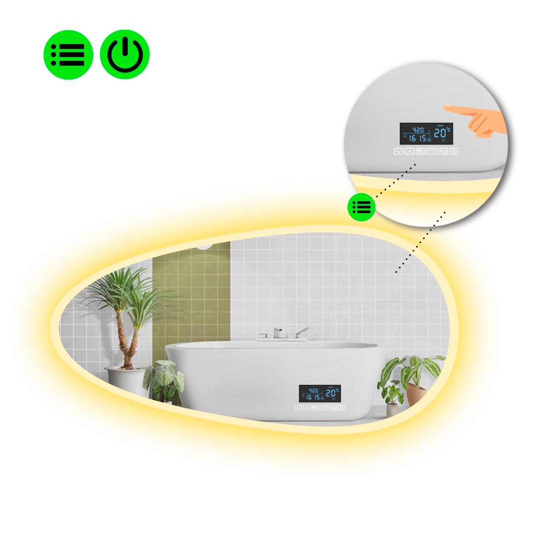 Зеркало с LED подсветкой Occhio 3 с Smart-блоком 100x50 см (8995452)