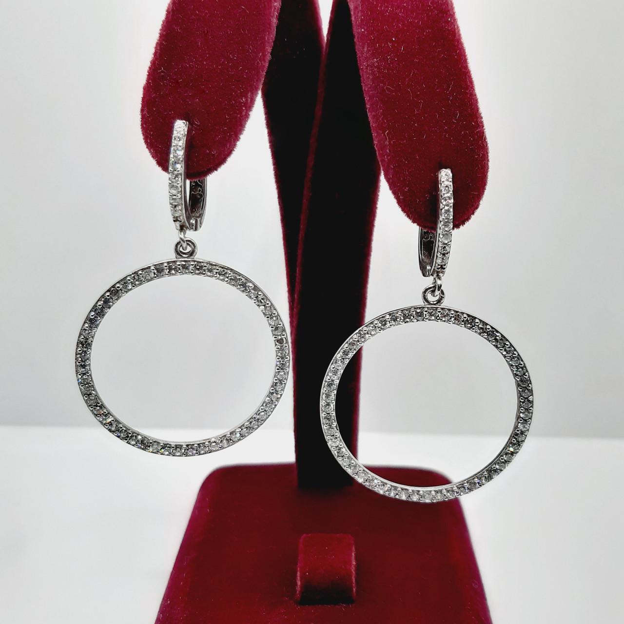 Серьги серебро кольца родий 925° 6,95 г (СТ-052)