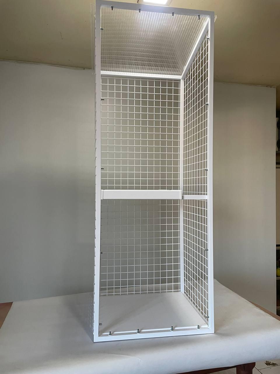 Балкон для котів з одним поверхом прямокутний підвісний 590х420х1250 см Білий (008) - фото 6