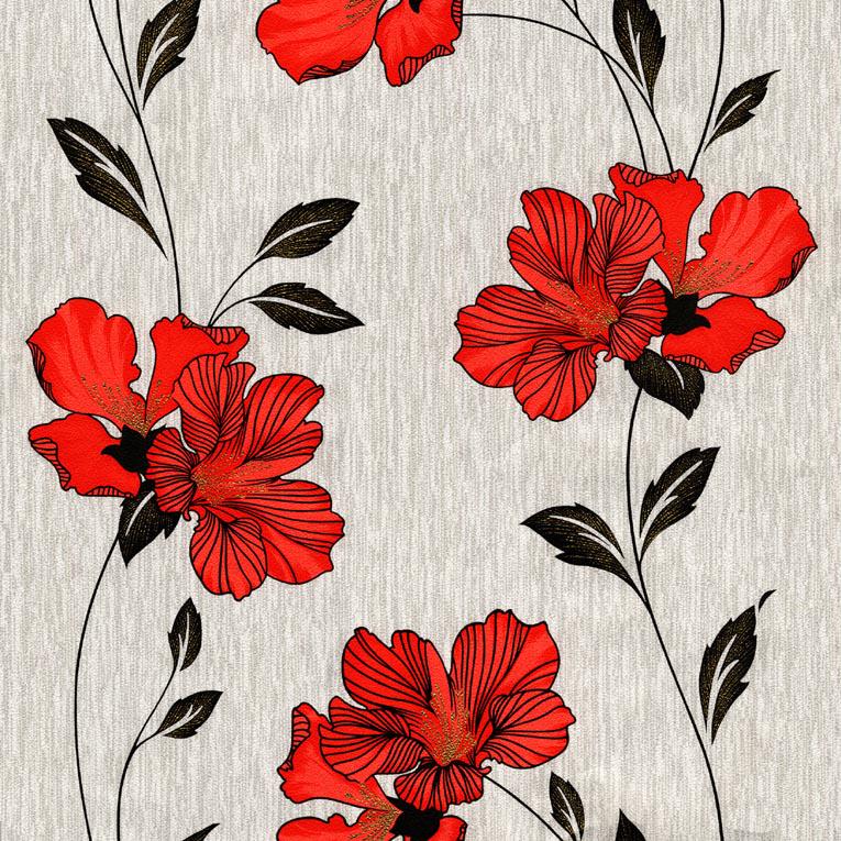 Обои тисненные Эксклюзив Люкс на бумажной основе 0,53х10,05 м Бело-красный (058-09)