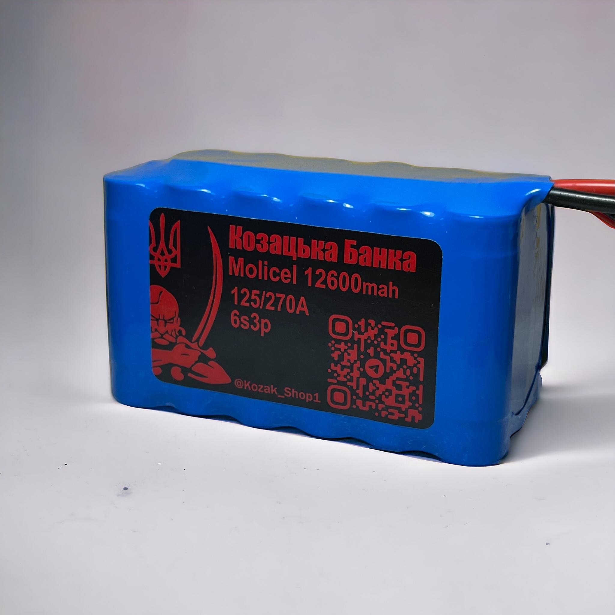 Акумулятор для FPV дрону 6s3p Li-Ion Molicel 12600 mAh