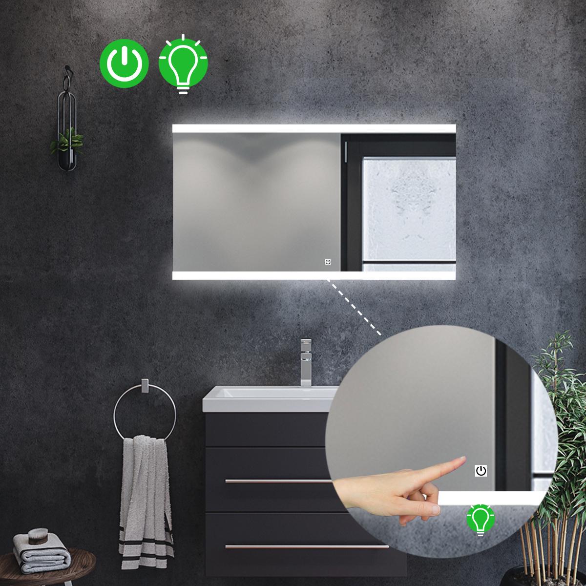 Зеркало с LED подсветкой Ines с сенсорной кнопкой управления 100x80 см (Inesg164) - фото 2