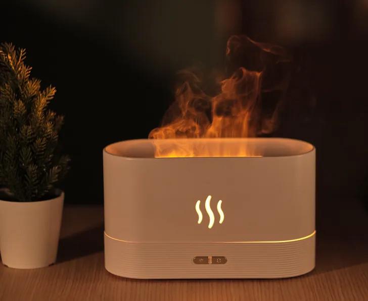 Зволожувач повітря RIAS DQ-701A RGB з ефектом полум'я 180 мл White (3_06126) - фото 2