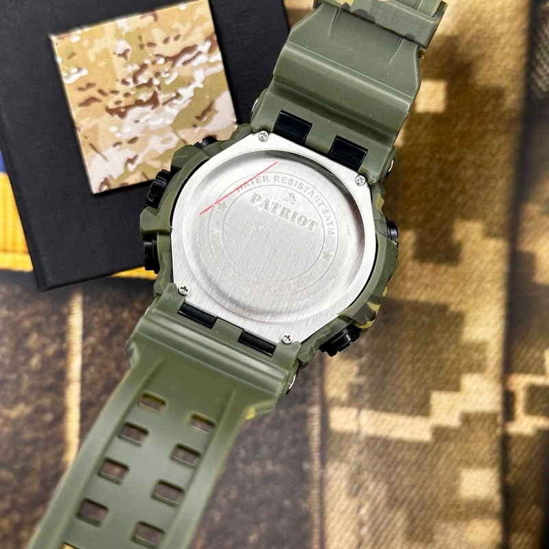 Наручные часы Patriot 002CMGRUASI Тризубец серебро с коробкой Зеленый камуфляж - фото 4 Наручные часы Patriot 002CMGRUASI Тризубец серебро с коробкой Зеленый камуфляж - фото 4
