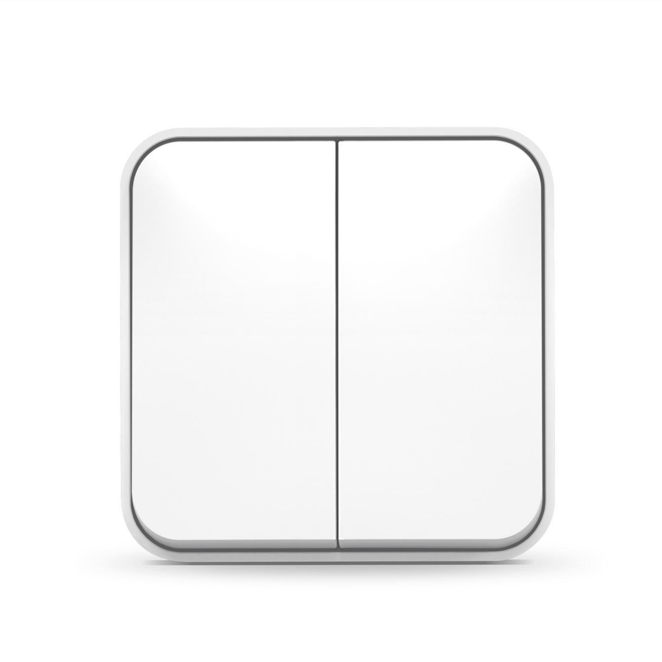 Выключатель двухклавишный накладной Videx BINERA Белый (27550654)