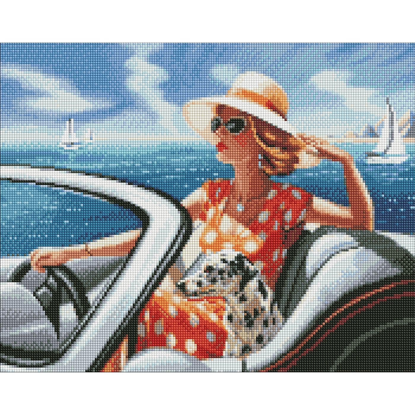 Картина по номерам Ideyka Отдых у моря бриллиантовая вышивка мозаика 40х50 см (VM-127-A-143)