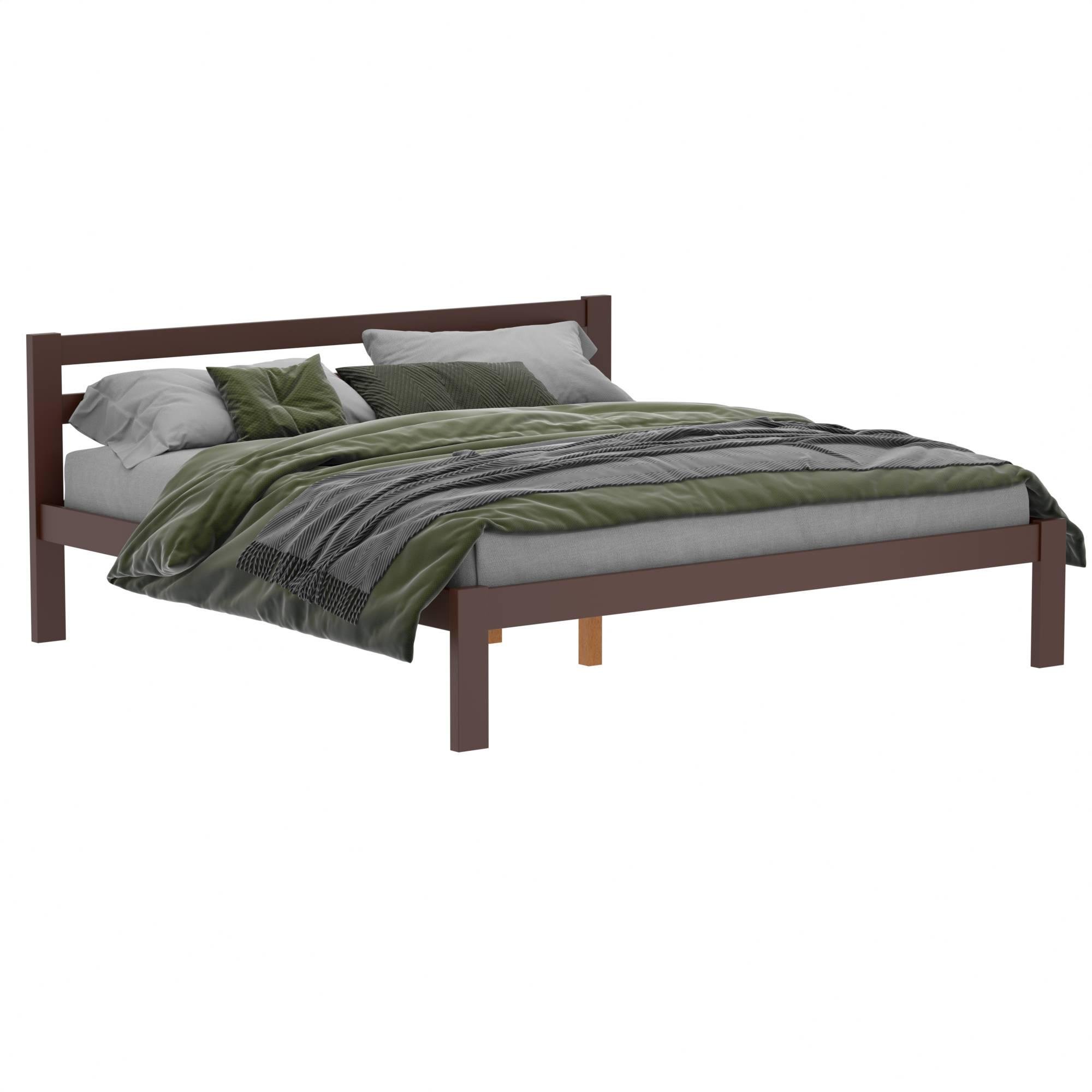 Кровать дерево Классик двуспальная 180х190 см Коричневый (380279) - фото 1 Кровать дерево Классик двуспальная 180х190 см Коричневый (380279) - фото 1