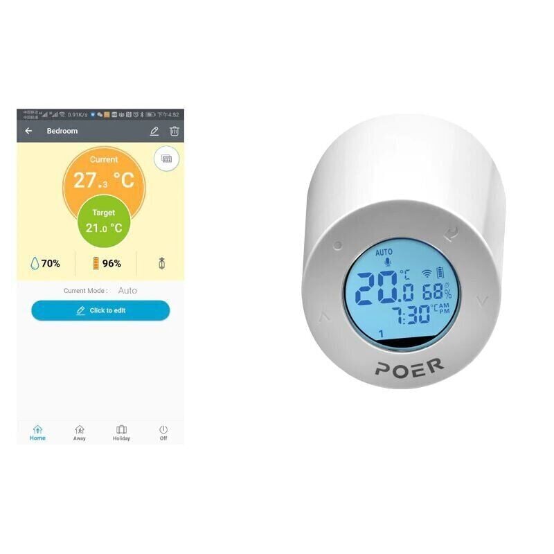 Терморегулятор на батарею отопления Poer PTV30 с управлением через интернет - фото 2 Терморегулятор на батарею отопления Poer PTV30 с управлением через интернет - фото 2