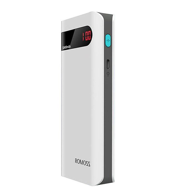 Повербанк PowerBank Romozz Sense 4P із цифровою зарядкою 20000 mah Білий