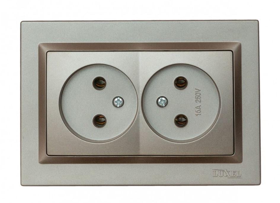 Розетка двойная Luxel Jazz Графитовый (9707)