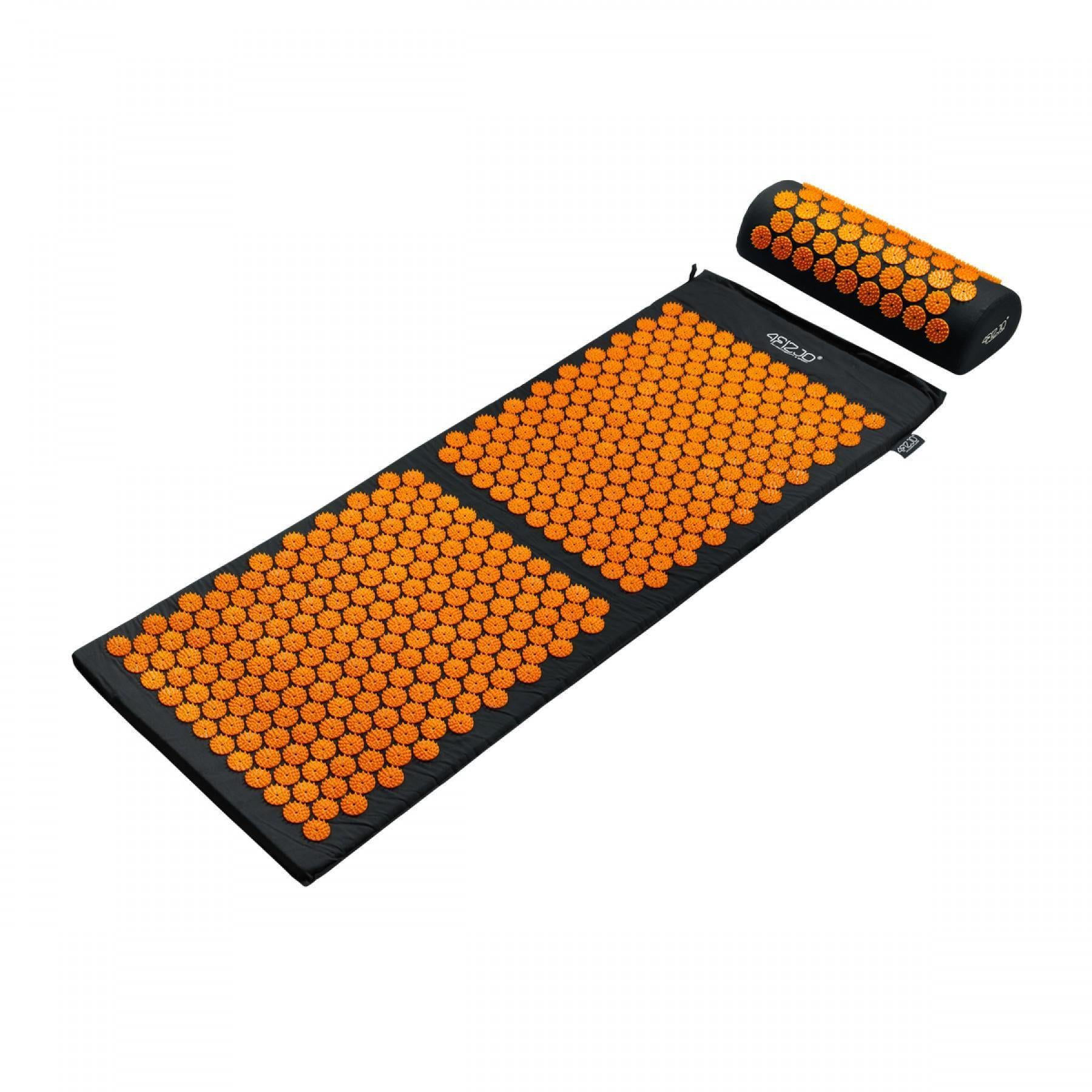 Коврик акупунктурный 4FIZJO Аппликатор Кузнецова с валиком 128x48 см Black/Orange (25803)