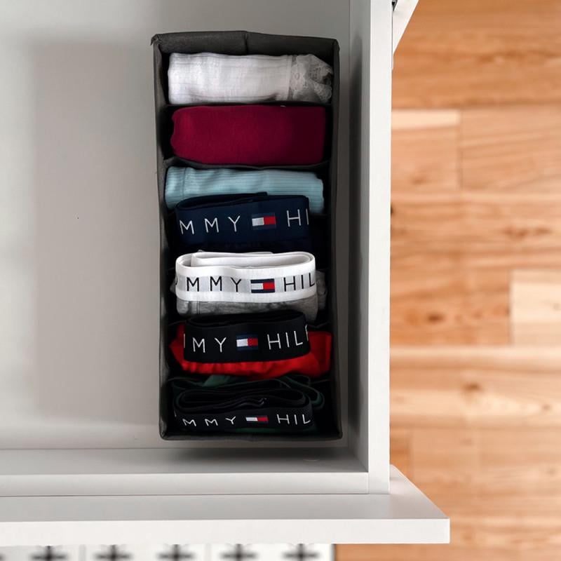 Органайзер для чоловічої білизни та аксесуарів на 7 комірок Сірий (Gr-nsk) - фото 1 Органайзер для чоловічої білизни та аксесуарів на 7 комірок Сірий (Gr-nsk) - фото 1