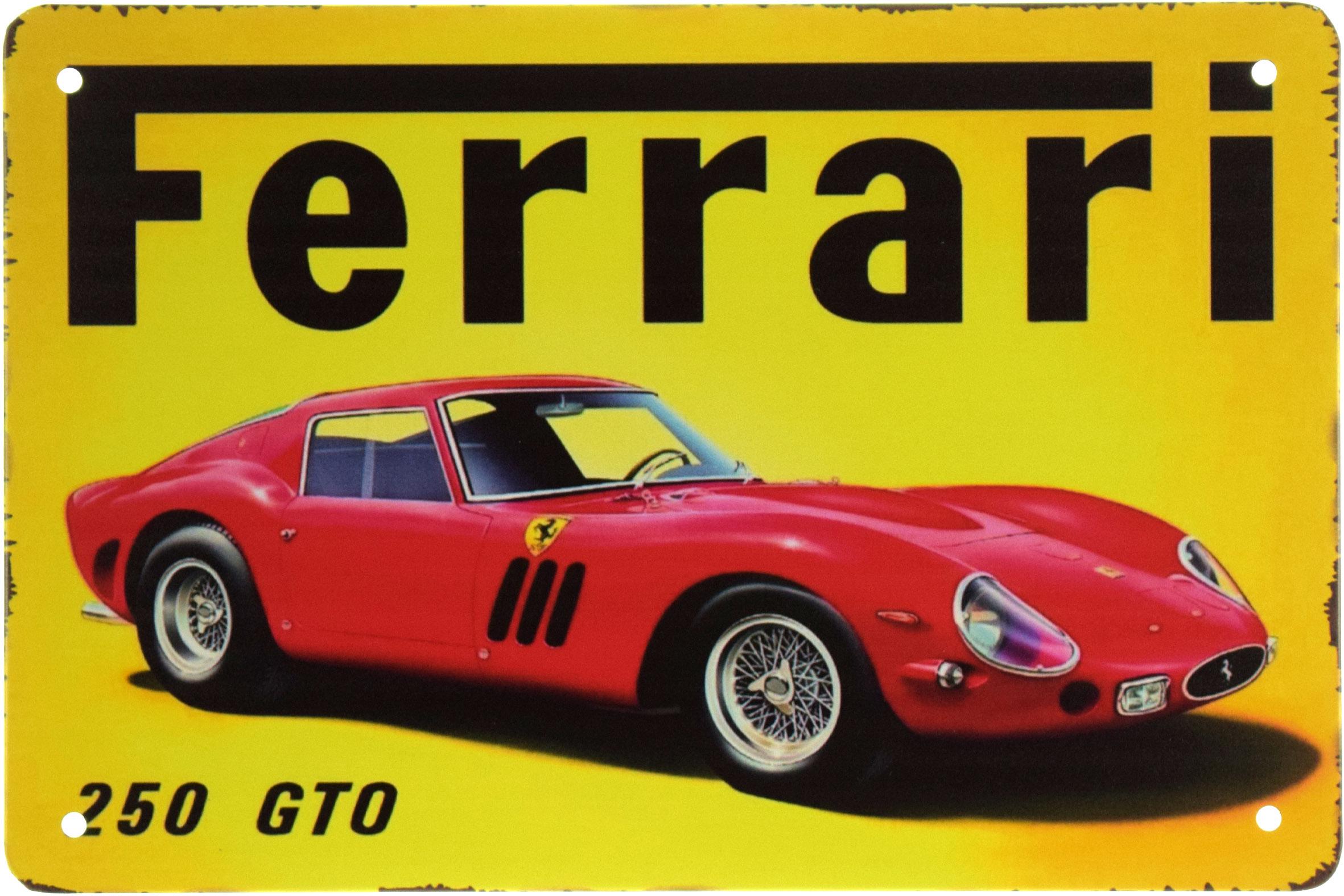 Табличка металлическая Феррари 250 GTO/Ferrari 250 GTO 20x30 см