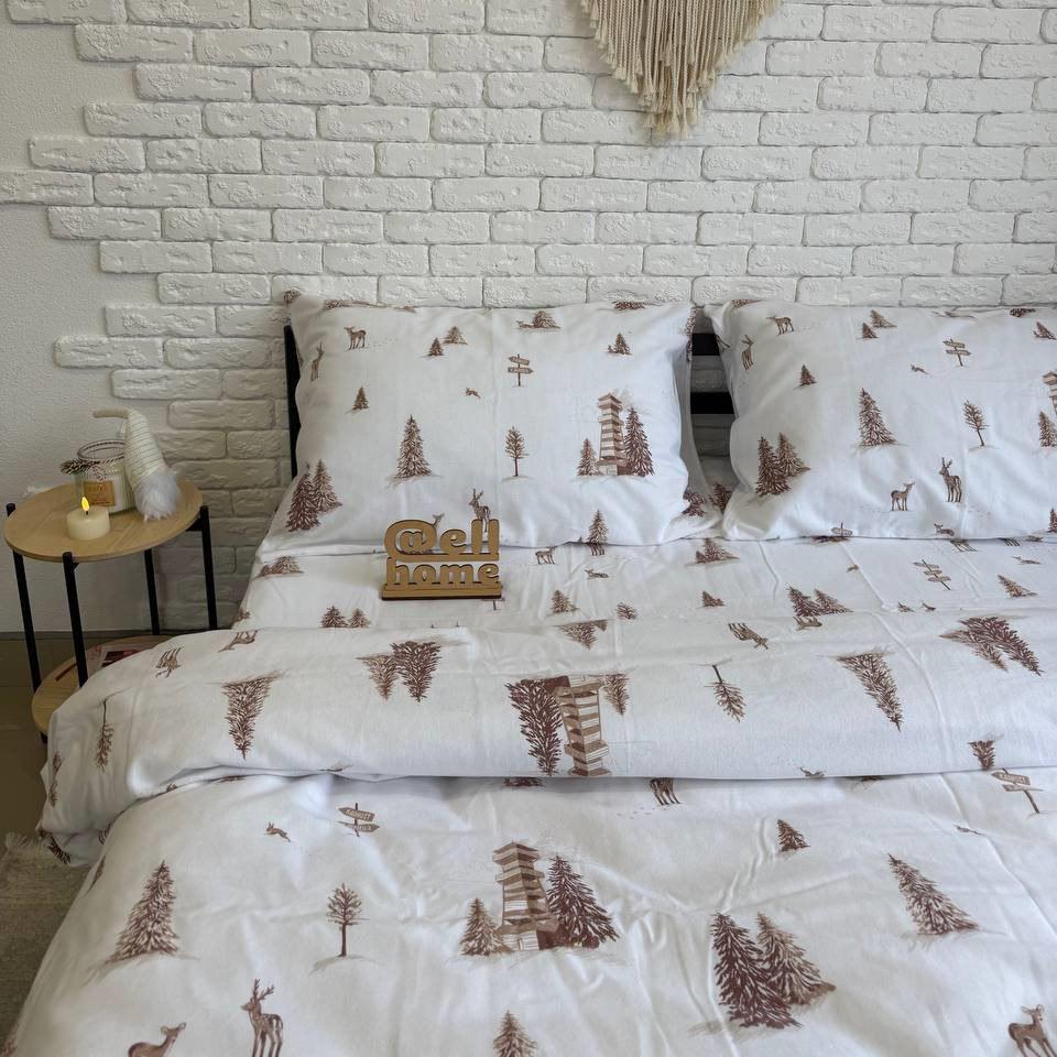 Комплект постельного белья Ell Home фланель на резинке двуспальная наволочка 50x70 см/70x70 см Альпийский лес (29337820) - фото 4 Комплект постельного белья Ell Home фланель на резинке двуспальная наволочка 50x70 см/70x70 см Альпийский лес (29337820) - фото 4