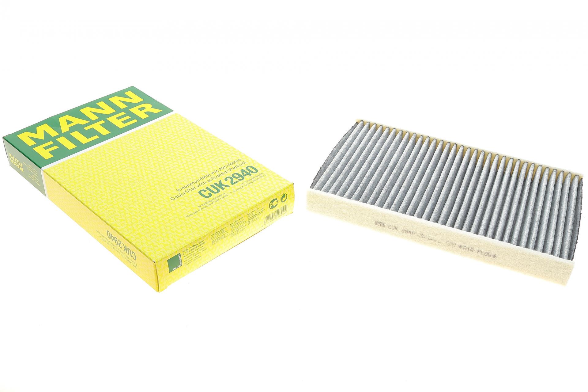 Фильтр салона Mann-Filter для Citroen C2/C3/C4/Peugeot 307/308 00- угольный (CUK 2940)