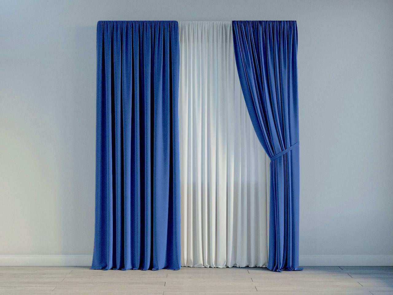 Комплект штор Le maison de Garny микровелюр 140x260 см 2 шт. Navy blue (12000v17/140)