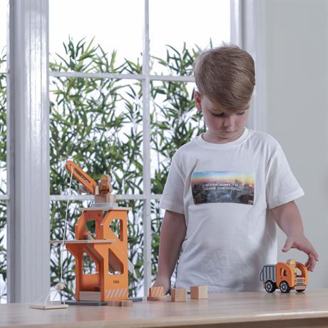 Ігровий набір Viga Toys Підйомний кран та самоскид (18181) - фото 2 Ігровий набір Viga Toys Підйомний кран та самоскид (18181) - фото 2