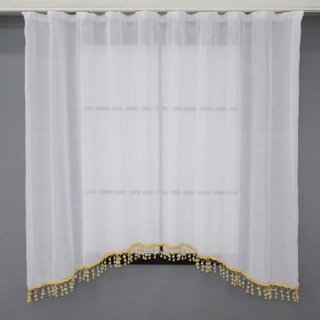 Гардина з аркою льон/бахрома 270х170 см Білий (000к 51-190)