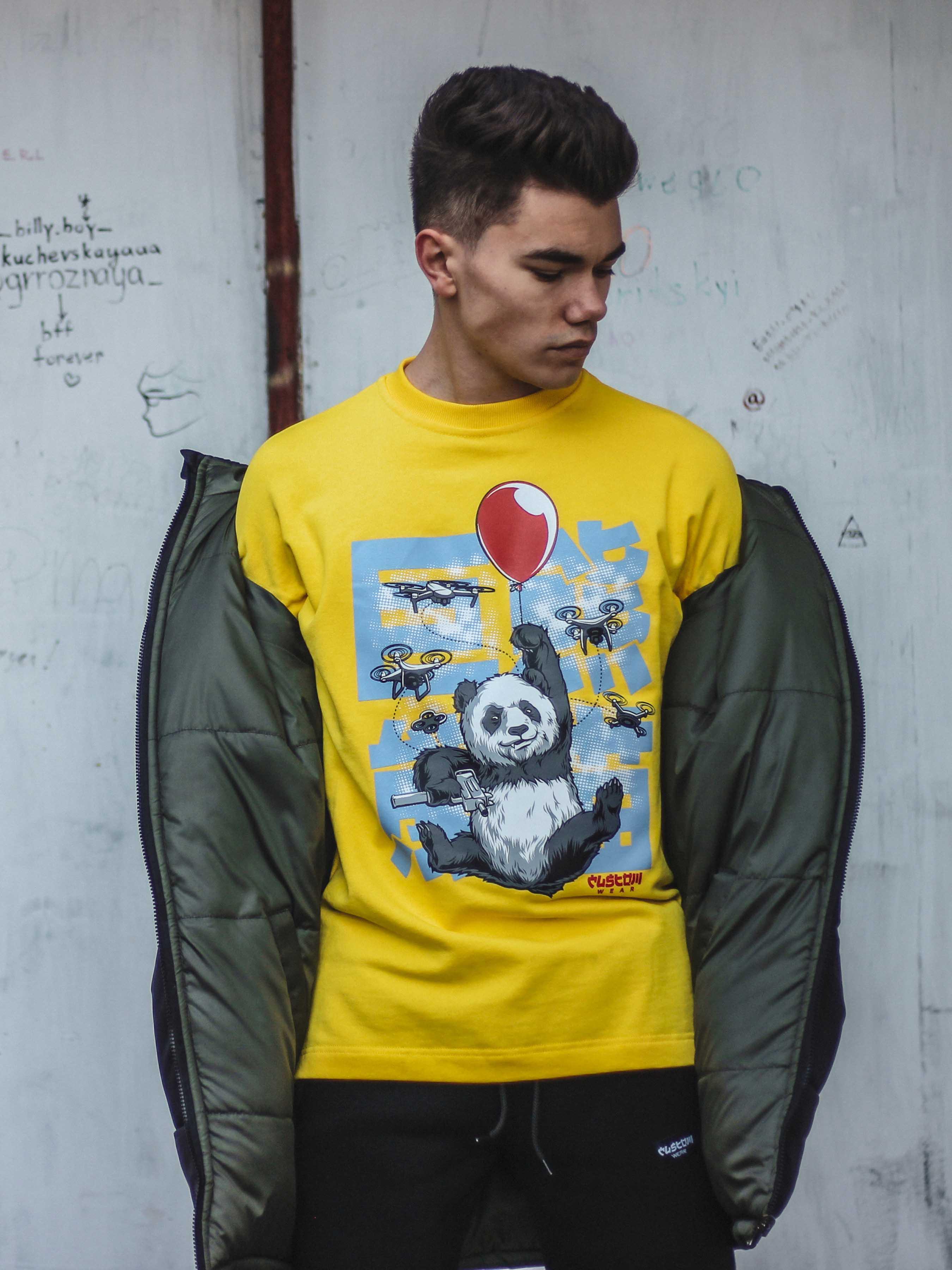 Свитшот без начеса Custom Wear Criminal Panda S Желтый (631350) - фото 1