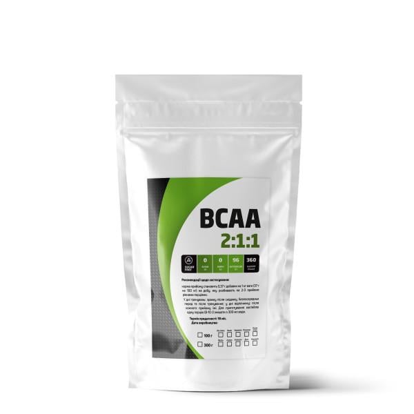Комплекс аминокислотный BCAA 2:1:1 Без вкуса 99% белка на 10 порций 100 г (21-125-bcaa-bs100) - фото 1 Комплекс аминокислотный BCAA 2:1:1 Без вкуса 99% белка на 10 порций 100 г (21-125-bcaa-bs100) - фото 1